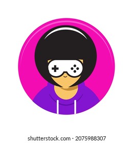 illustration vector graphic of girl gamer. Girl gamer premium vector