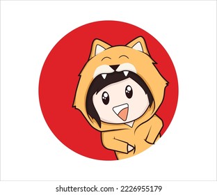 Illustration vector graphic of girl with hoodie