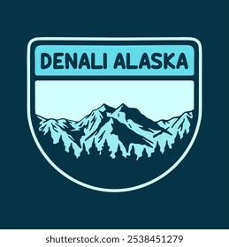 Ilustração vetorial de GLACIER BAY NATIONAL PARK BADGE LOGOTIPO DESIGN VETOR ILUSTRAÇÃO para produtos de design de vestuário, como logotipos em embalagens de produtos