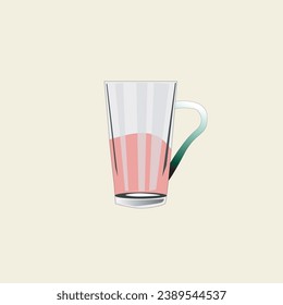 Gráfico vectorial de ilustración de un vaso lleno de agua roja