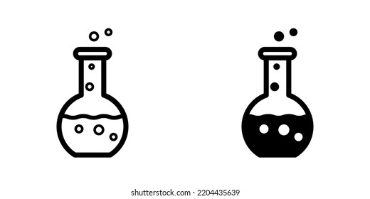 Illustration Vector graphic of Glass Flask icon. Fit for chemical, science, laboratory etc.