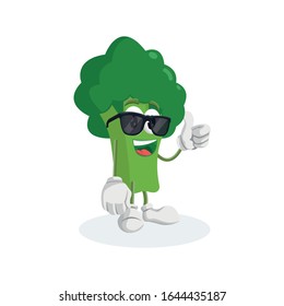 Illustration vector graphic of glasses broccoli and thumbs up. Fit for your food products, etc.