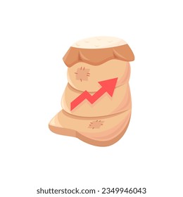 Gráfico vectorial de ilustración del aumento de los precios mundiales del arroz