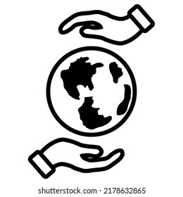 Ilustración Vector Gráfico de Globe, manos, seguro Icono