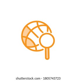 Illustration Vektorgrafik des Globus-Icons. Geeignet für die Welt, Reisen, Vernetzung, Navigation, Logistik etc.