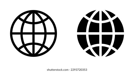 Ilustración Vector gráfico del icono del globo. Apto para el mundo, viajes, redes, navegación, logística, etc.