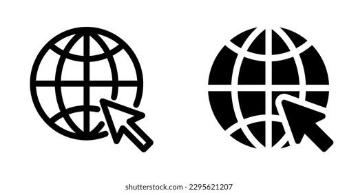 Illustration Vektorgrafik des Globus-Icons. Geeignet für die Welt, Reisen, Vernetzung, Navigation, Logistik etc.