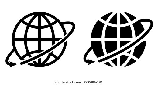 Illustration Vector graphic of globe icon. Fit for world, travel, networking, navigation, logistics etc.