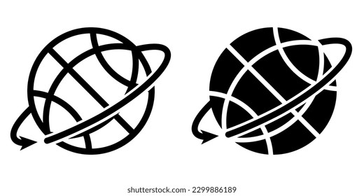 Illustration Vector graphic of globe icon. Fit for world, travel, networking, navigation, logistics etc.