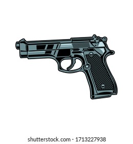 Illustration Vector Graphic Of Glock Hand Gun Flat Icon