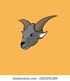 ilustración vectorial cabeza de cabra gráfica, bueno para icono, diseño de plantilla, logotipo, mascota, carácter, diseño de productos, mercancía, etc