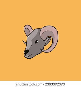 illustration vector graphic goat head, good for icon, template design, logo, mascot, character, product design, merchandise, etc