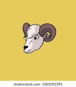 ilustración vectorial cabeza de cabra gráfica, bueno para icono, diseño de plantilla, logotipo, mascota, carácter, diseño de productos, mercancía, etc