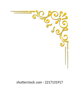 Ilustración Vector Gráfico del diseño del marco de curva dorada
