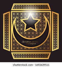 Illustration vector graphic of gold islamic background with beautifull pattern