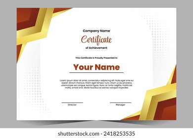 gráfico vectorial ilustrativo de oro y certificado rojo perfecto para certificado corporativo
