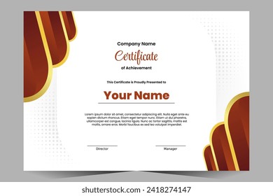 illustration vector graphic of gold and red certificate perfect for corporate certificate