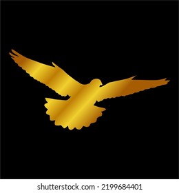 Illustration Vector Graphic of Golden Bird Icon.