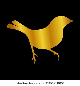 Ilustración Vector Gráfico del Icono de pájaro dorado.