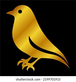 Illustration Vector Graphic of Golden Bird Icon.