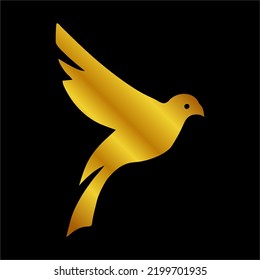 Ilustración Vector Gráfico del Icono de pájaro dorado.