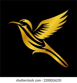 Illustration Vector Graphic of Golden Bird Icon.