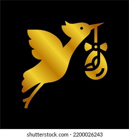 Illustration Vector Graphic of Golden Bird Icon.