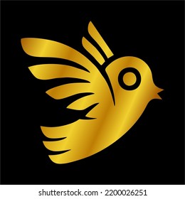 Illustration Vector Graphic of Golden Bird Icon.