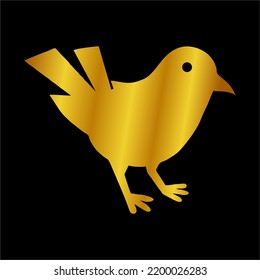 Illustration Vector Graphic of Golden Bird Icon.