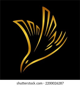 Illustration Vector Graphic of Golden Bird Icon.