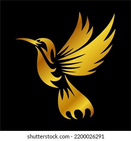 Illustration Vector Graphic of Golden Bird Icon.