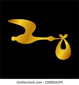 Illustration Vector Graphic of Golden Bird Icon.
