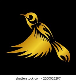 Illustration Vector Graphic of Golden Bird Icon.