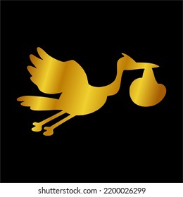 Illustration Vector Graphic of Golden Bird Icon.