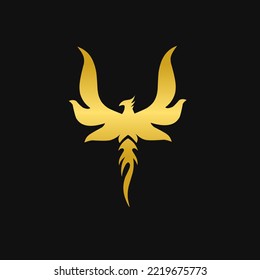 Illustration vector graphic of golden Phoenix bird abstract logo template design