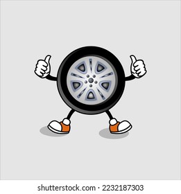 illustration vector graphic of good quality tires. perfect for your car , strong for long trips.