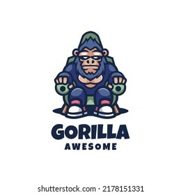 Gráfico vectorial de ilustración de gorila, bueno para el diseño del logo