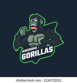 Illustration vector graphic of Gorillas, good for logo design