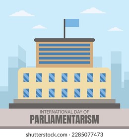 illustration vector graphic of government building in the city center, perfect for international day, international day of parliamentarism, celebrate, greeting card, etc.