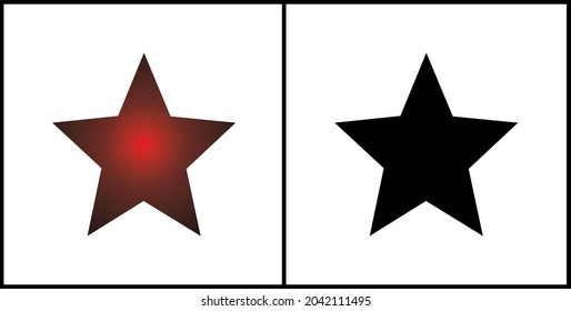 Illustration vector graphic of gradation color star logo and black and white. Great for article images, etc. Simple flat image.