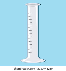 Illustration vector graphic of graduated cylinder, perfect for research, chemistry, etc.