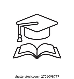 Illustration Vektorgrafik von Graduation Cap und Buch