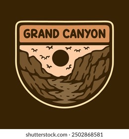 Illustration Vektorgrafik von GRAND CANYON NATIONAL PARK BADGE LOGO für Bekleidungsdesign Waren, wie Logos auf Produktverpackungen