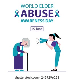 illustration vector graphic of a grandmother was scolded by a woman, perfect for international day, world abuse awareness day, celebrate, greeting card, etc.