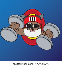 Illustration vector graphic of grandpa doing fitness activity. perfect for gym or fitness center logo and health industry. also can be used as a cartoon character