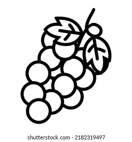 Ilustración Vector Gráfico de frutas de uva, ícono de alimentos