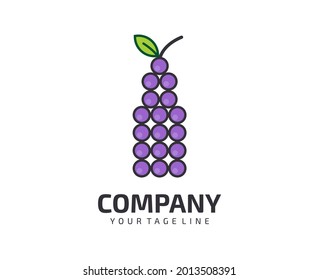 Illustration vector graphic of grape fruits. Perfect for wine company logo, wine grower logo, wine cafe logo, etc.