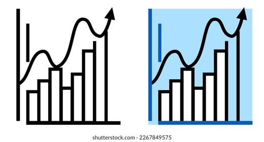 Illustration Vector Graphic of Graph, business, chart Icon