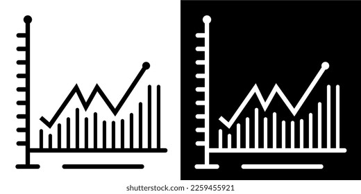 Illustration Vector Graphic of Graph, Bussiness, Chart icon. Black line. White line