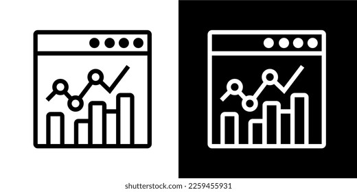 Illustration Vector Graphic of Graph, Bussiness, Chart icon. Black line. White line